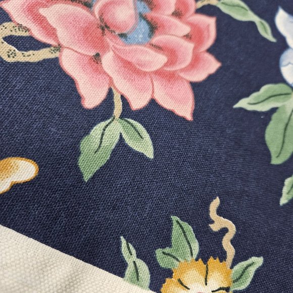 5th Avenue Upholstery Tapestry Fabric Material Floral Dark Blue Pink 48" W By Yd - Picture 7 of 9
